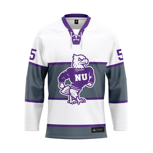 NU - NCAA Men's Ice Hockey : Noah Carlin - Hockey Jersey-0