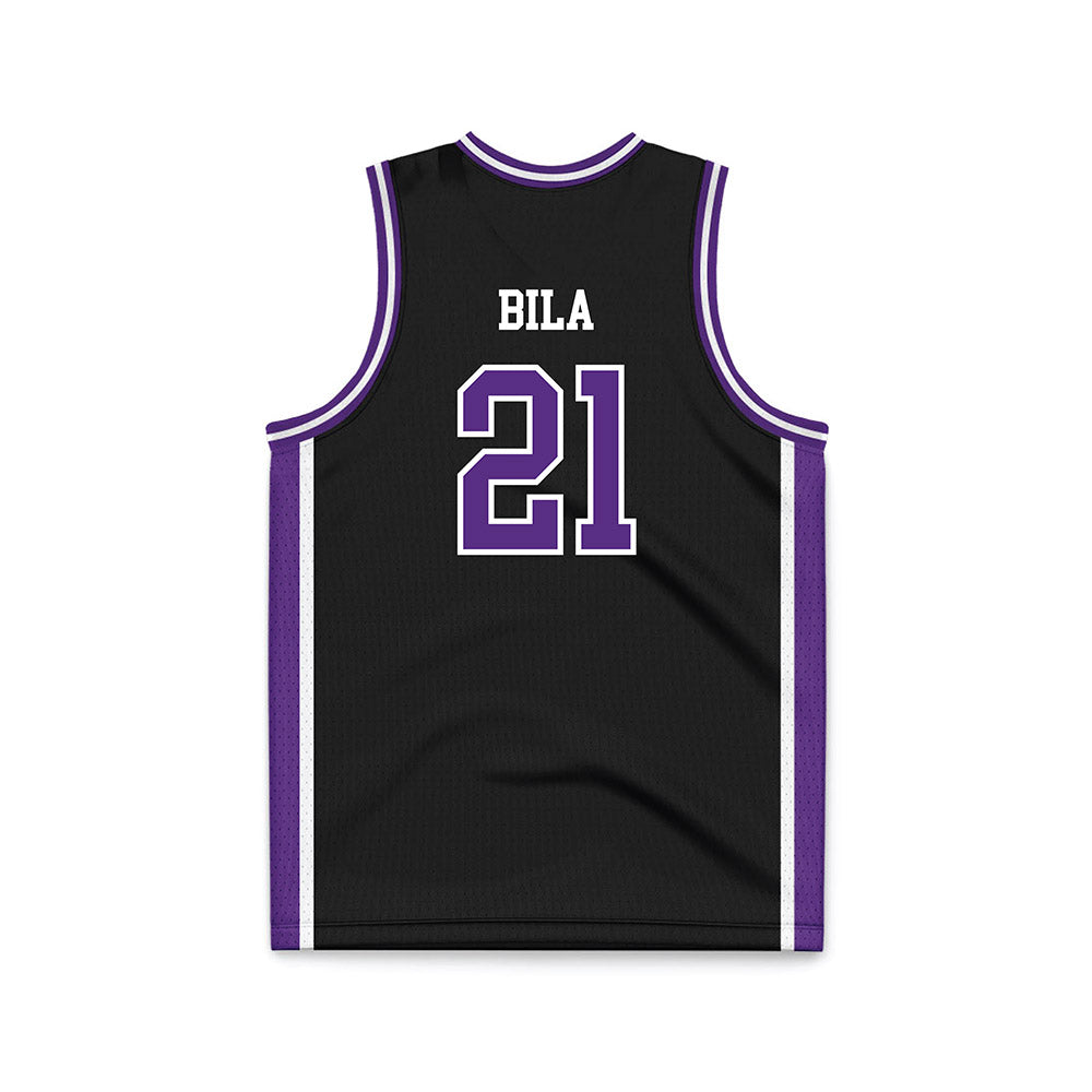NU - NCAA Women's Basketball : Jisca Bila - Black Basketball Jersey-1