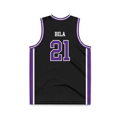 NU - NCAA Women's Basketball : Jisca Bila - Black Basketball Jersey-1