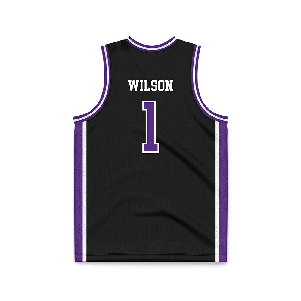 NU - NCAA Women's Basketball : Chasity Wilson - Black Basketball Jersey-1