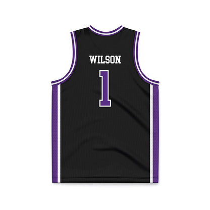 NU - NCAA Women's Basketball : Chasity Wilson - Black Basketball Jersey-1