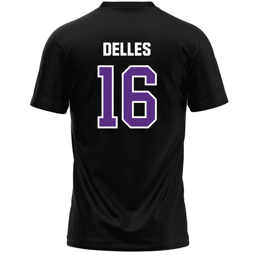 NU - NCAA Women's Lacrosse : Michaela Delles - Black Lacrosse Jersey -1