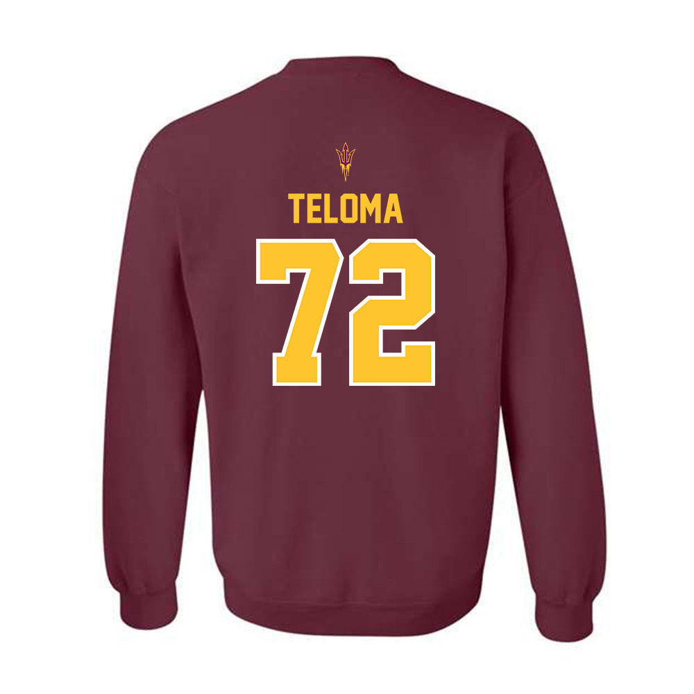 Arizona State - NCAA Football : Doughless Teloma - Big12 Championship Crewneck Sweatshirt-1