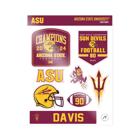 Arizona State - NCAA Football : Cade Davis - Big12 Sticker Sheet-0