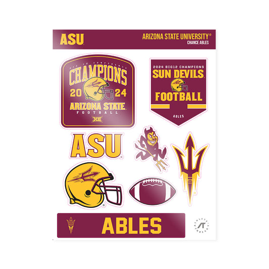 Arizona State - NCAA Football : Chance Ables - Big12 Sticker Sheet-0