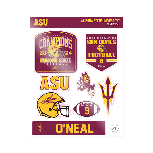 Arizona State - NCAA Football : Elijah O'Neal - Big12 Sticker Sheet-0