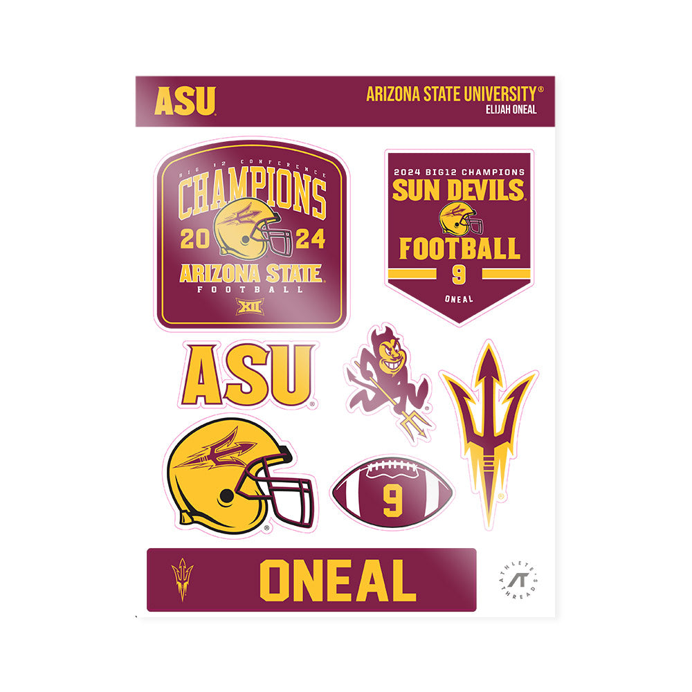 Arizona State - NCAA Football : Elijah ONeal - Big12 Sticker Sheet-0