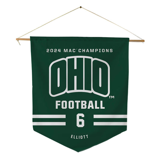 Ohio - NCAA Men's Basketball : Elijah Elliott - MAC Pennant - 18" x 21"-0