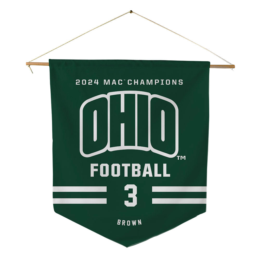 Ohio - NCAA Men's Basketball : AJ Brown - MAC Pennant - 18" x 21"-0