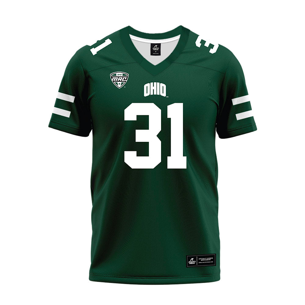 Ohio - NCAA Football : Justin Holloway - MAC Green Premium Football Jersey-0