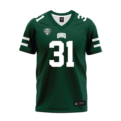 Ohio - NCAA Football : Justin Holloway - MAC Green Premium Football Jersey-0