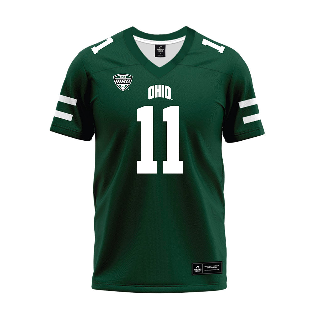 Ohio - NCAA Football : Evan Herrmann - MAC Green Premium Football Jersey-0