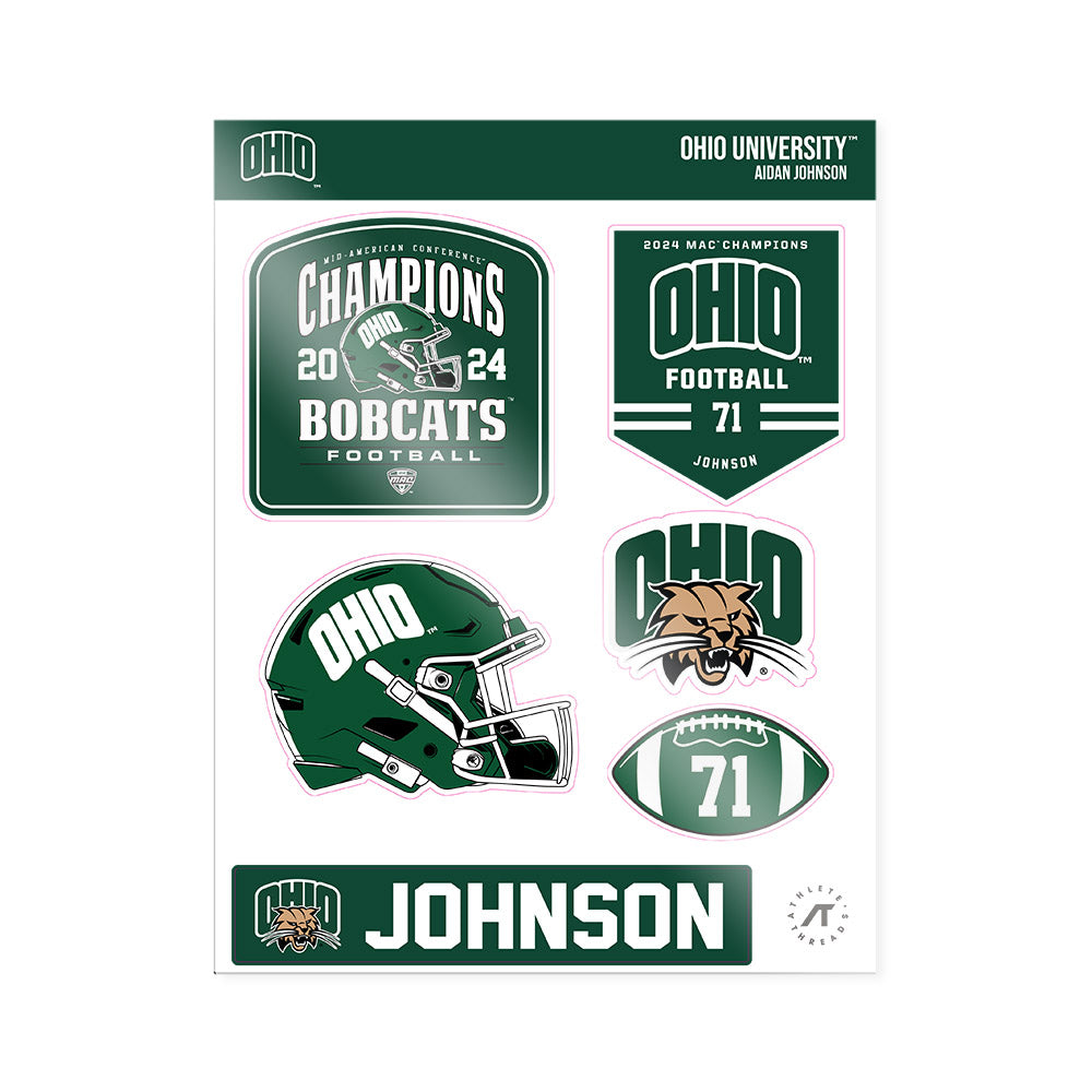 Ohio - NCAA Football : Aidan Johnson - MAC Sticker Sheet-0