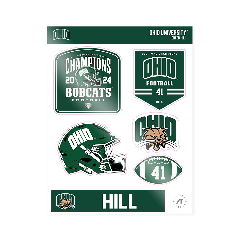 Ohio - NCAA Football : Creed Hill - MAC Sticker Sheet-0