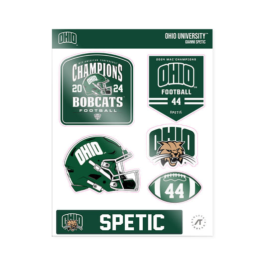 Ohio - NCAA Football : Gianni Spetic - MAC Sticker Sheet-0