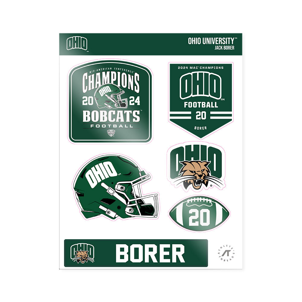 Ohio - NCAA Football : Jack Borer - MAC Sticker Sheet-0