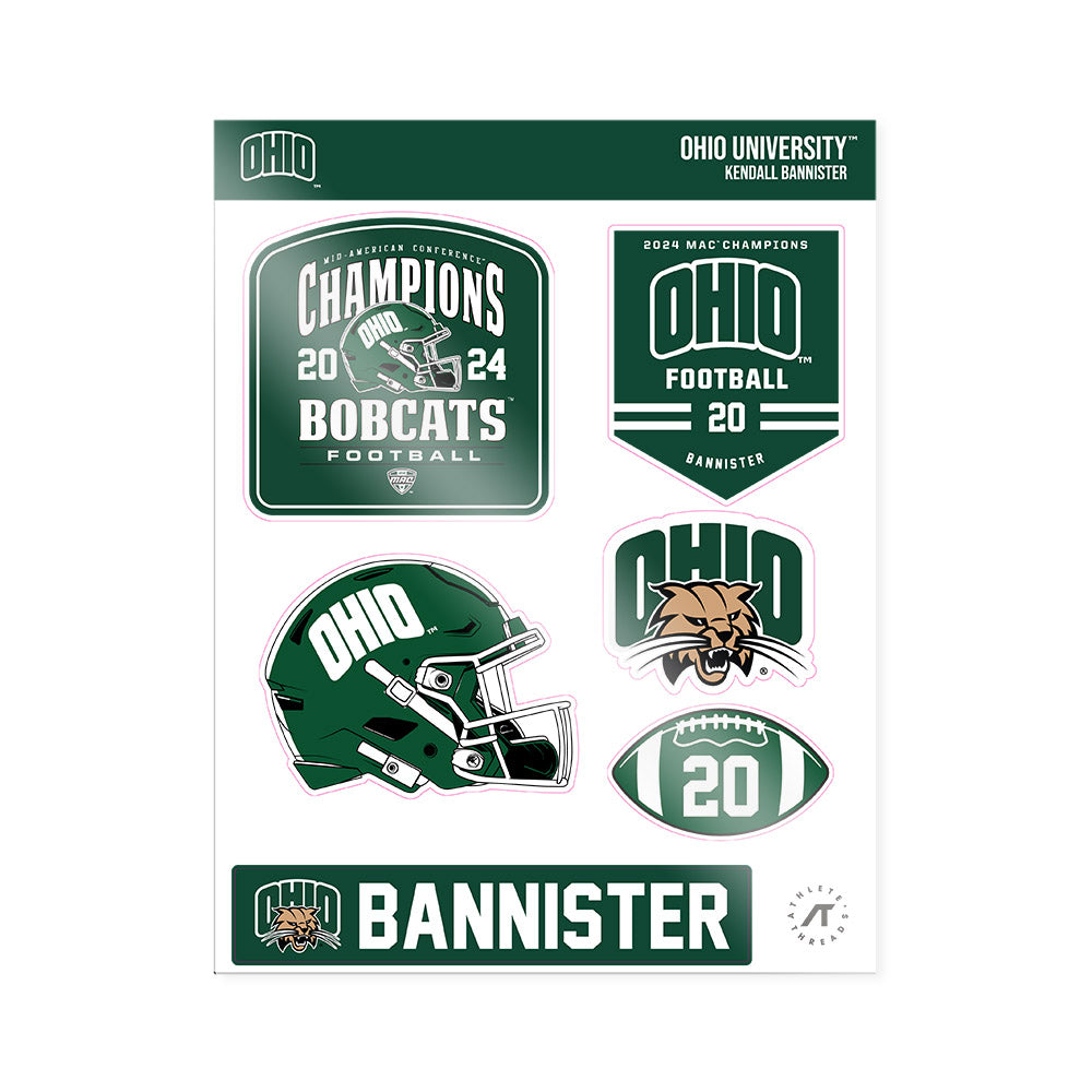 Ohio - NCAA Football : Kendall Bannister - MAC Sticker Sheet-0