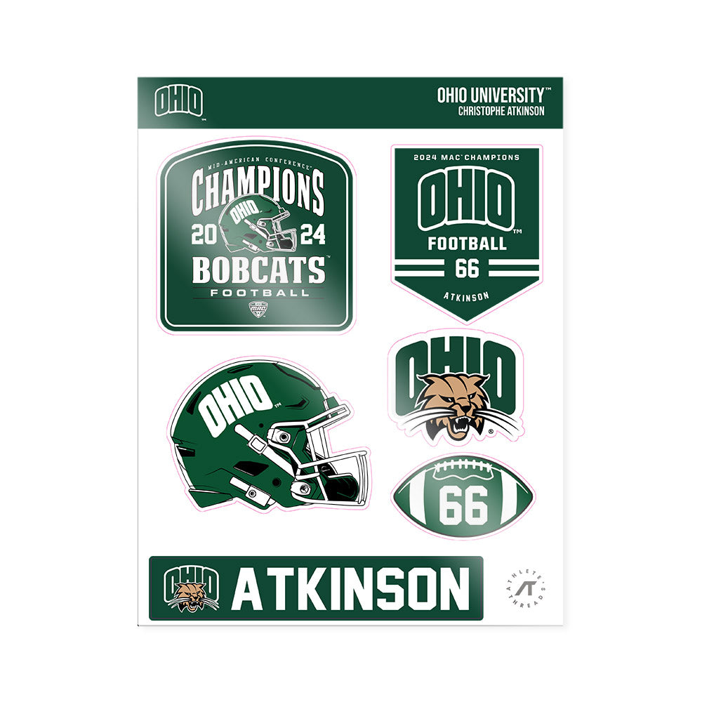 Ohio - NCAA Football : Christophe Atkinson - MAC Sticker Sheet-0