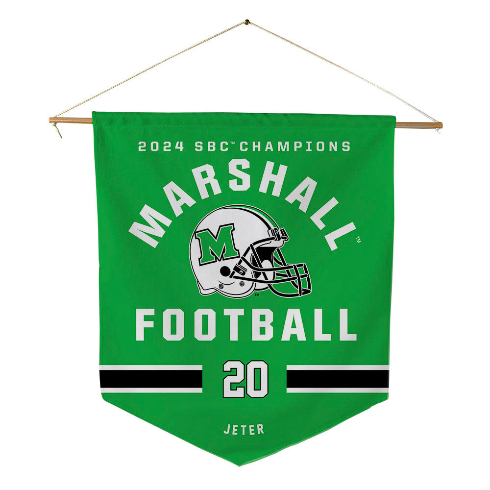 Marshall - NCAA Football : TaShawn Jeter - SBC Champions Pennant - 18" x 21"-0