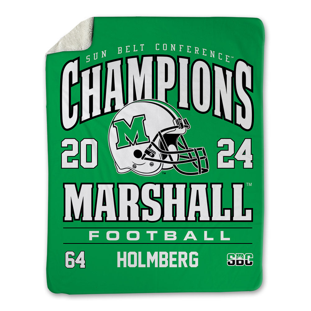 Marshall - NCAA Football : TJ Holmberg - SBC Champions Blanket-0