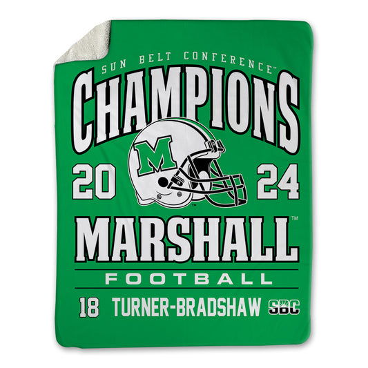 Marshall - NCAA Football : Zay Turner-Bradshaw - SBC Champions Blanket-0