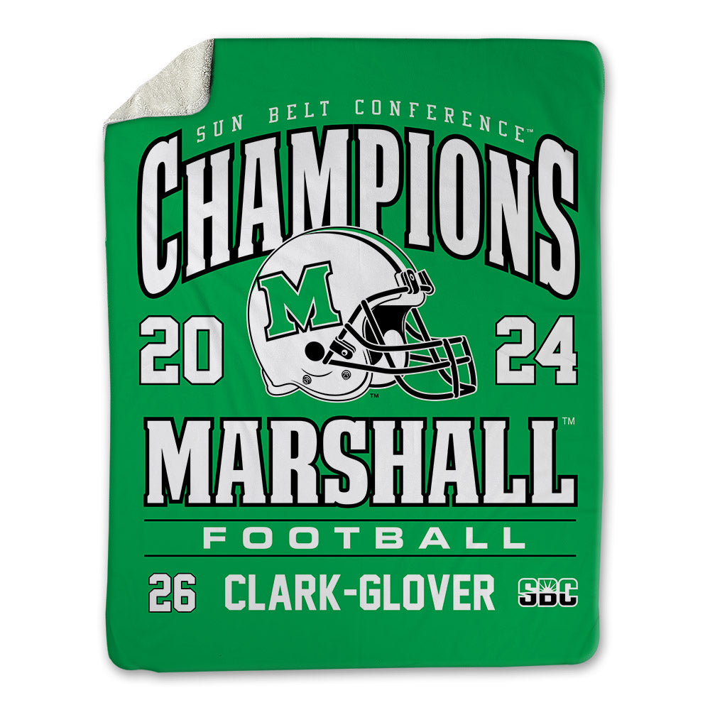 Marshall - NCAA Football : Caleb Clark-Glover - SBC Champions Blanket-0