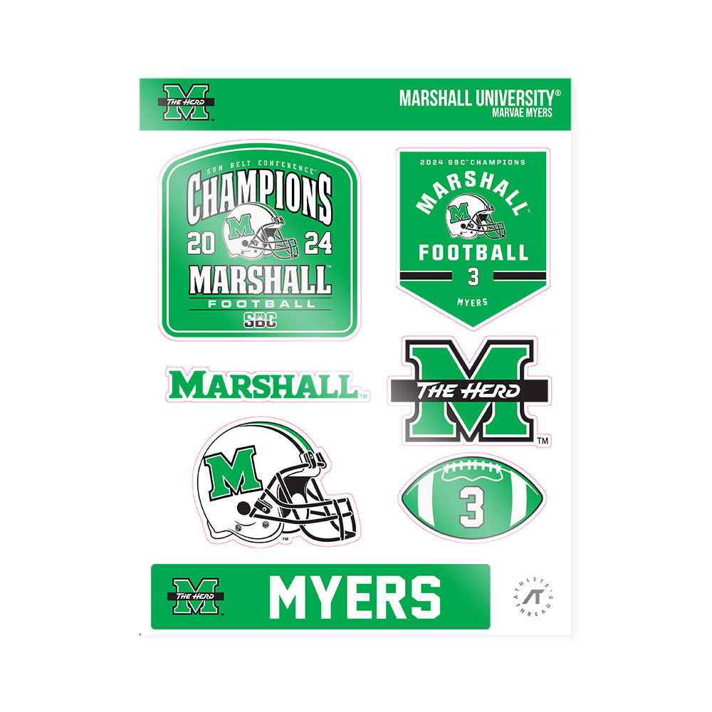 Marshall - NCAA Football : Marvae Myers - SBC Champions Sticker Sheet-0