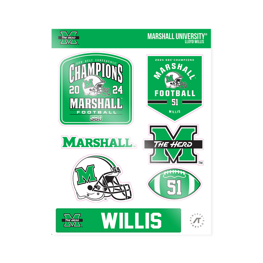 Marshall - NCAA Football : Lloyd Willis - SBC Champions Sticker Sheet-0