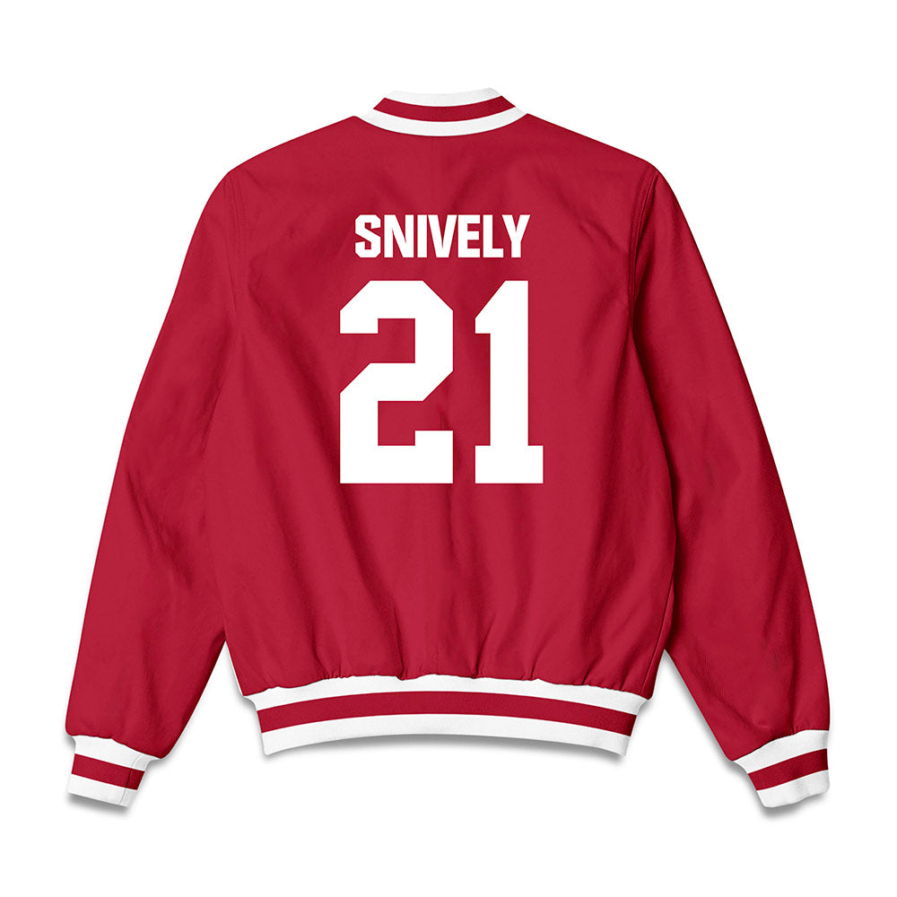 Indiana - NCAA Men's Basketball : Drew Snively - Bomber Jacket-1
