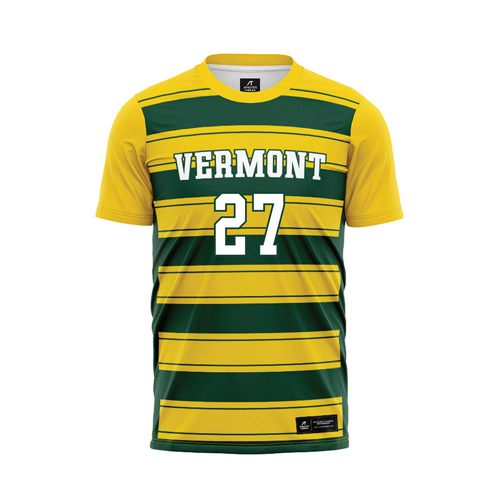 UVM - NCAA Men's Soccer : Ryan Zellefrow - Gold Soccer Jersey-0