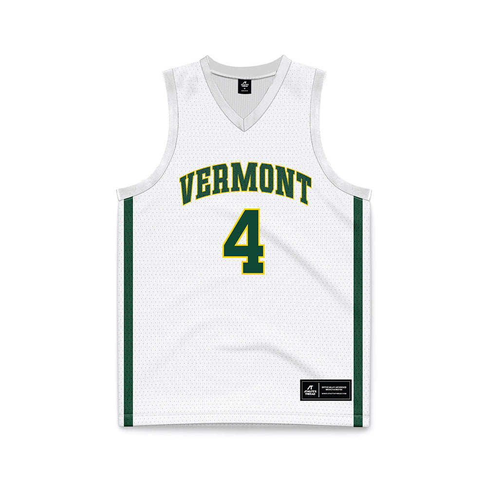 UVM - NCAA Women's Basketball : Madison Hall - White Basketball Jersey-0
