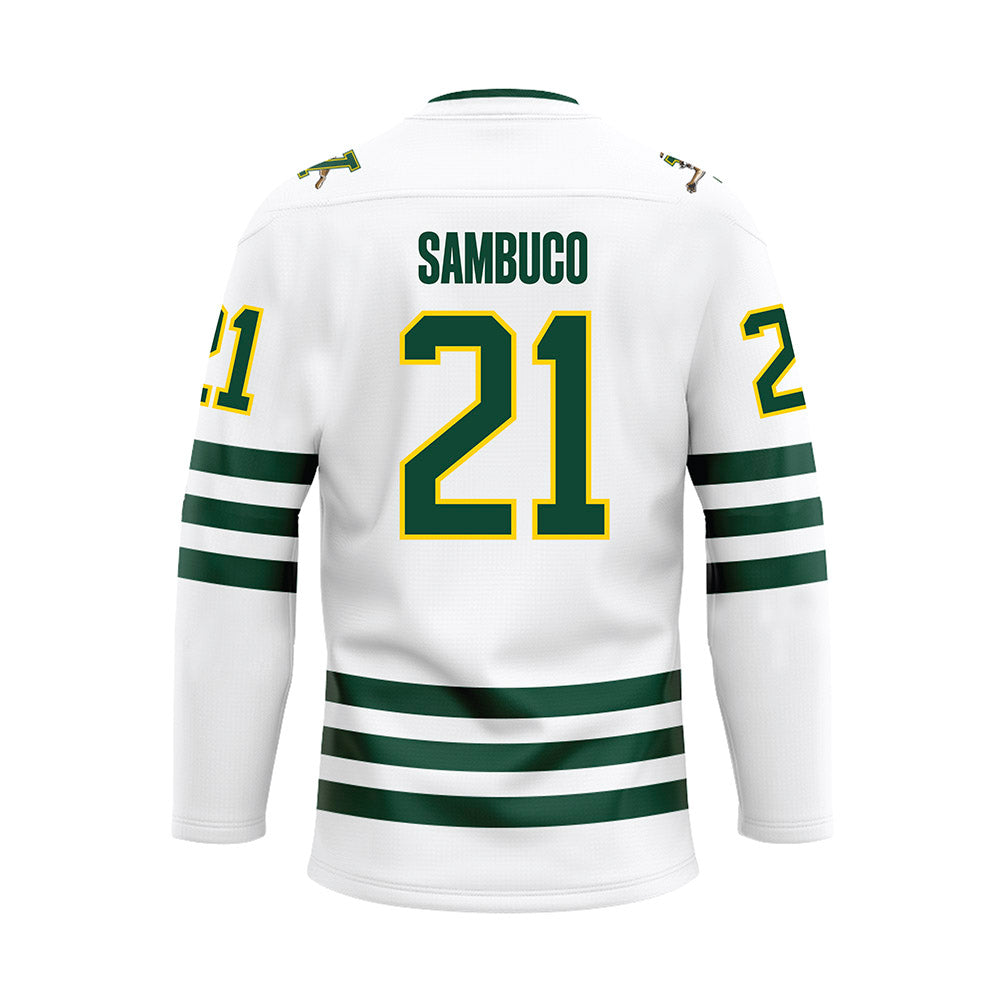 UVM - NCAA Men's Ice Hockey : Daniel Sambuco - White Hockey Jersey-1