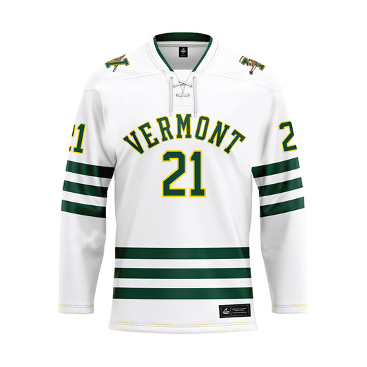 UVM - NCAA Men's Ice Hockey : Daniel Sambuco - White Hockey Jersey-0