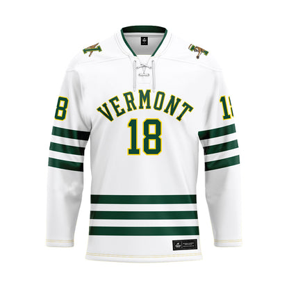 UVM - NCAA Men's Ice Hockey : Massimo Lombardi - White Hockey Jersey-0