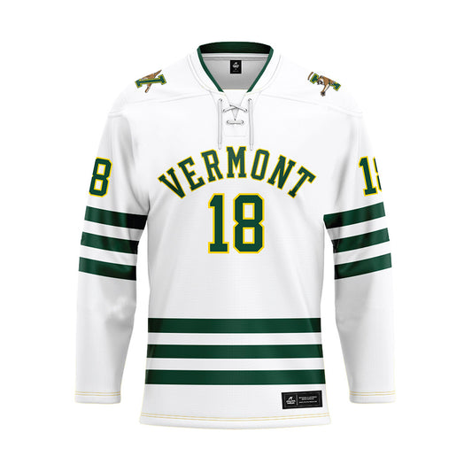 UVM - NCAA Men's Ice Hockey : Massimo Lombardi - White Hockey Jersey-0