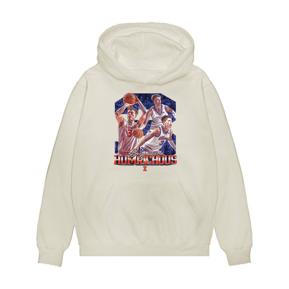 Illinois - NCAA Men's Basketball : Benjamin Humrichous - Collage Premium Hooded Sweatshirt-0
