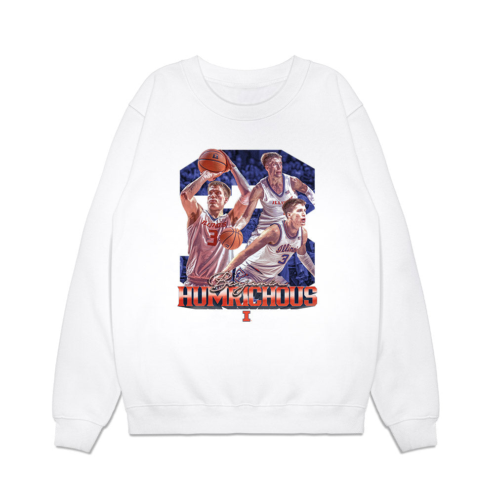Illinois - NCAA Men's Basketball : Benjamin Humrichous - Collage Premium Crewneck Sweatshirt-0