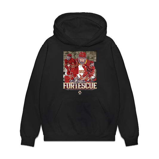 Boston College - NCAA Men's Ice Hockey : Drew Fortescue - Collage Premium Hooded Sweatshirt-0