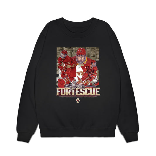 Boston College - NCAA Men's Ice Hockey : Drew Fortescue - Collage Premium Crewneck Sweatshirt-0