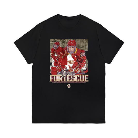 Boston College - NCAA Men's Ice Hockey : Drew Fortescue - Collage Premium T-Shirt-0