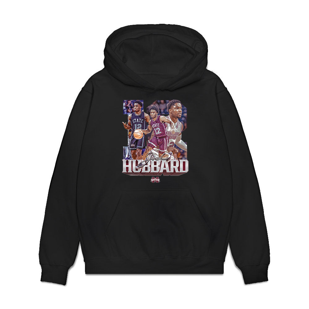 Mississippi State - NCAA Men's Basketball : Josh Hubbard - Player Collage Premium Hooded Sweatshirt-0