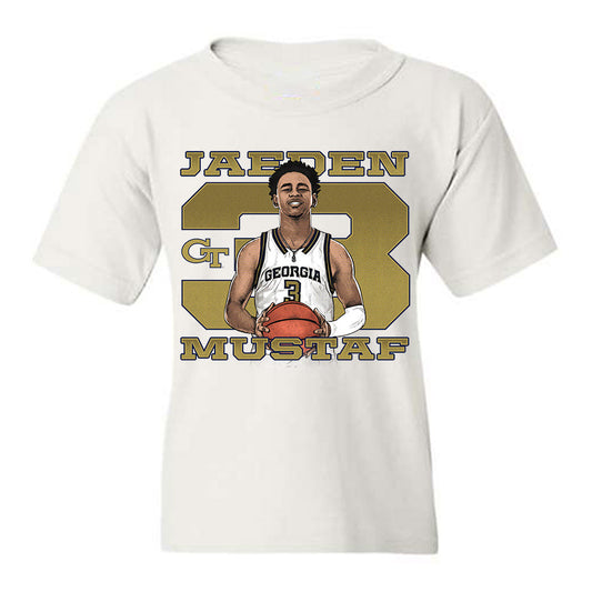 Georgia Tech - NCAA Men's Basketball : Jaeden Mustaf - Youth T-Shirt-0