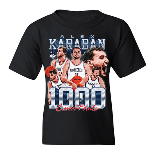 UConn - NCAA Men's Basketball : Alex Karaban - Collage Youth T-Shirt-0