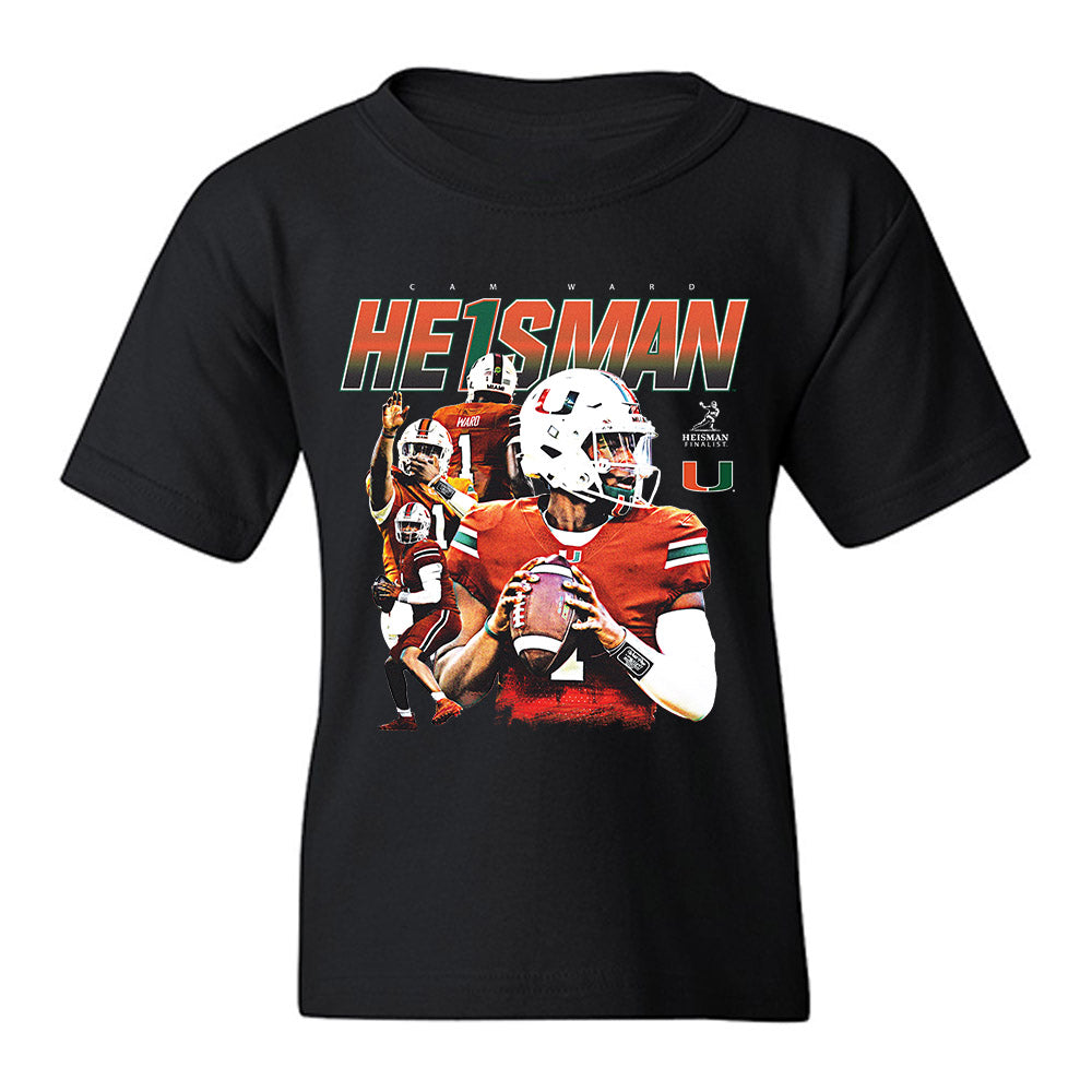 Miami - NCAA Football : Cam Ward - Player Collage Youth T-Shirt-0