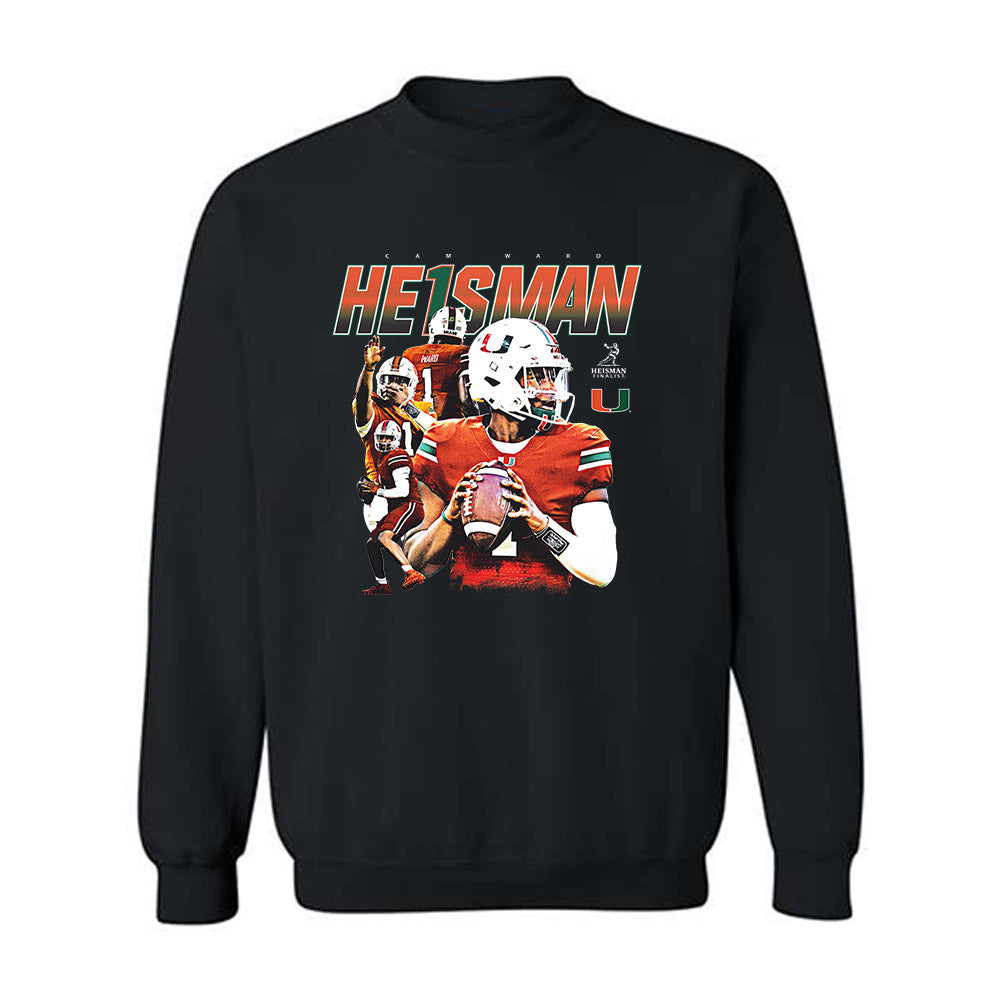 Miami - NCAA Football : Cam Ward - Player Collage Crewneck Sweatshirt-0