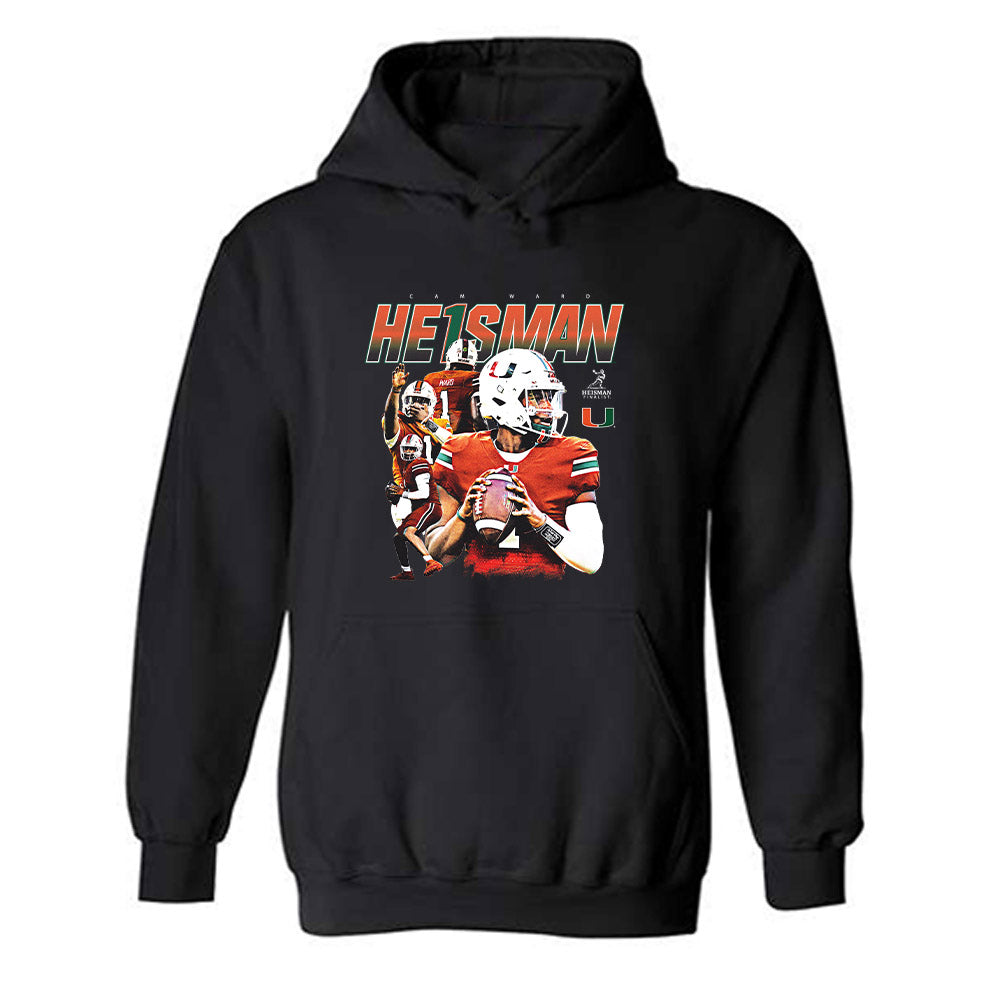 Miami - NCAA Football : Cam Ward - Player Collage Hooded Sweatshirt-0