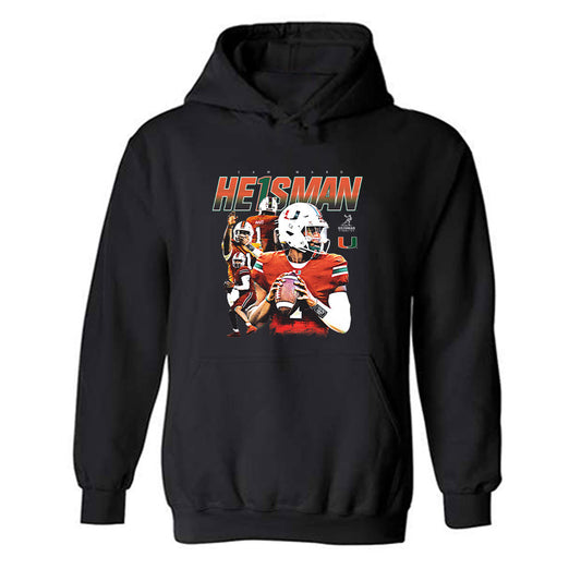 Miami - NCAA Football : Cam Ward - Player Collage Hooded Sweatshirt-0