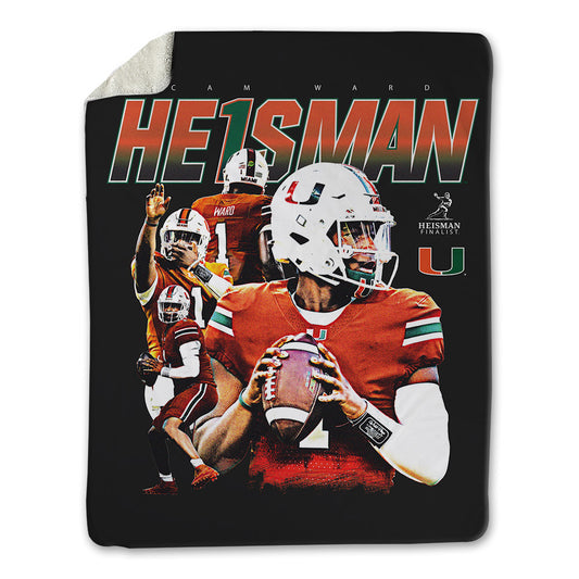 Miami - NCAA Football : Cam Ward - Player Collage Blanket-0