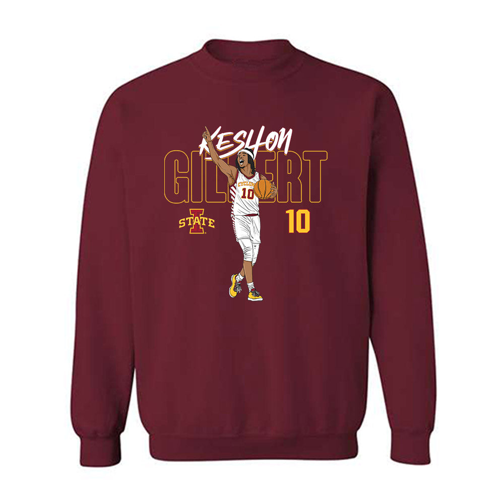 Iowa State - NCAA Men's Basketball : Keshon Gilbert - Crewneck Sweatshirt-0