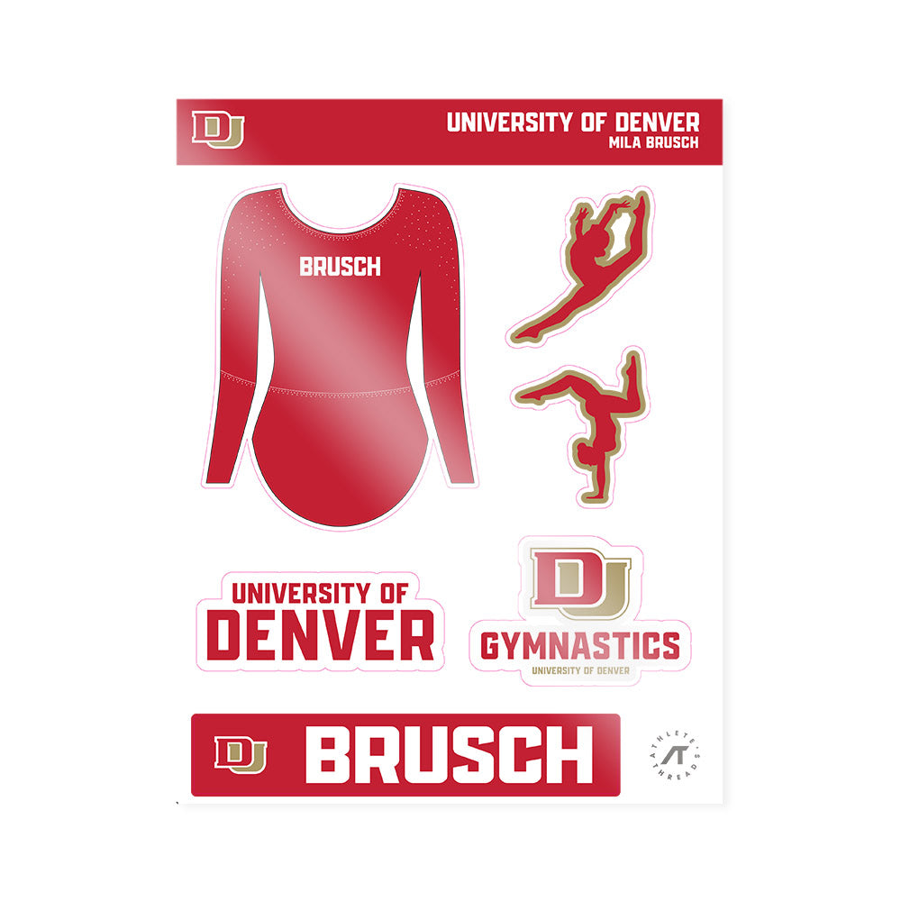 DU - NCAA Women's Gymnastics : Mila Brusch - Sticker Sheet-0